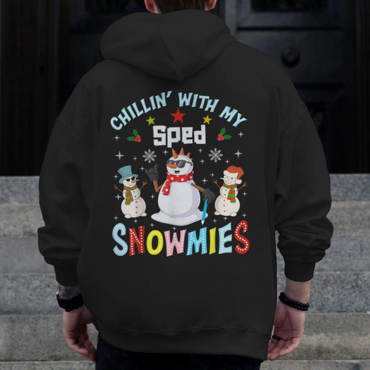 Chillin With My Sped Snowmies Teacher Student Christmas Men Zip Up Hoodie Back Print, funny design Chillin With My Sped Snowmies Teacher Student Christmas Men Zip Up Hoodie Back Print, funny design