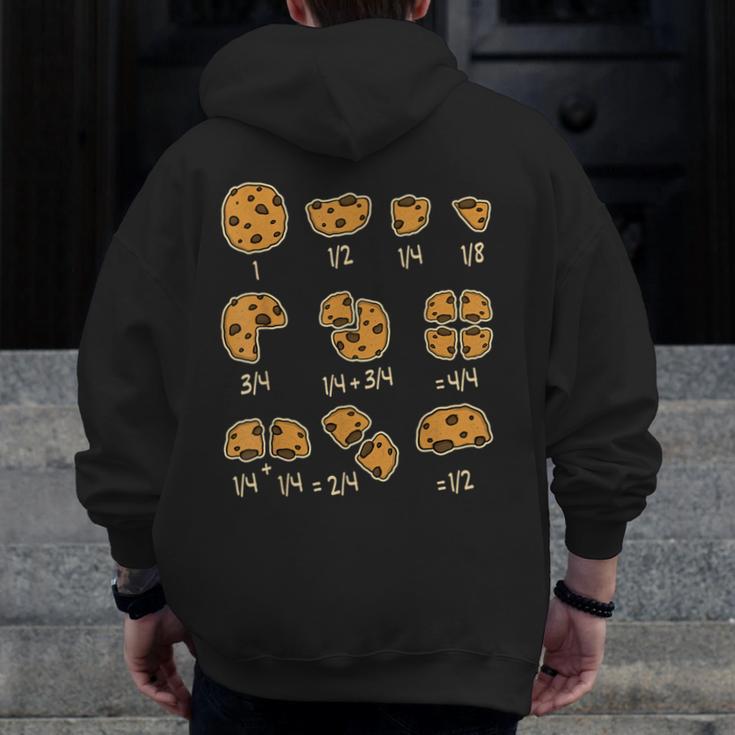 Chocolate Cookie Quick Math Fraction Math Teachers For Men Women Girls Kids Men Zip Up Hoodie Back Print, funny design