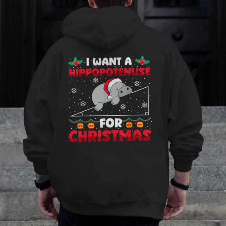 Christmas Math Teacher Hippopotenuse Math Lovers Xmas Men Zip Up Hoodie Back Print, funny design Christmas Math Teacher Hippopotenuse Math Lovers Xmas Men Zip Up Hoodie Back Print, funny design