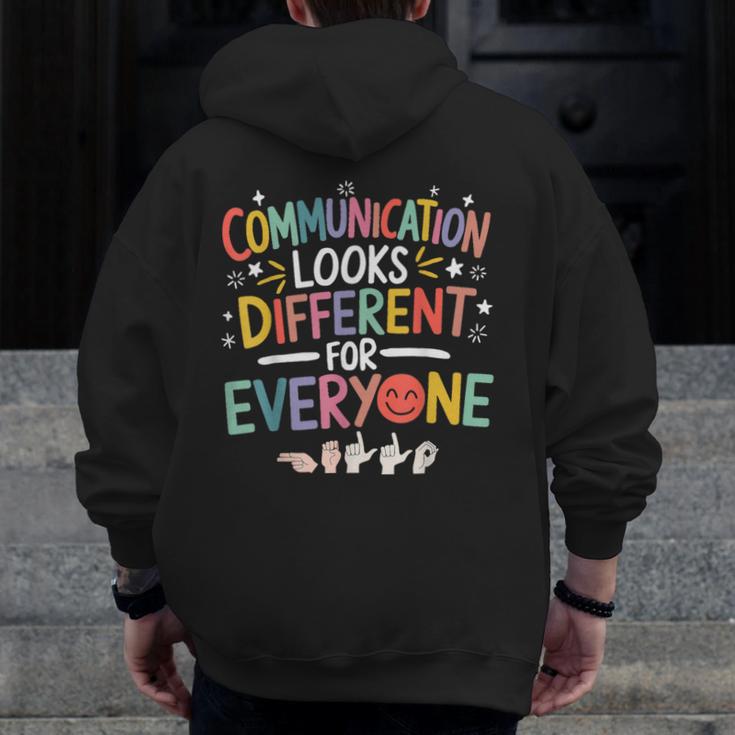 Communication ASL Teacher Deaf People ASL Interpreter Men Zip Up Hoodie Back Print, funny design Communication ASL Teacher Deaf People ASL Interpreter Men Zip Up Hoodie Back Print, funny design