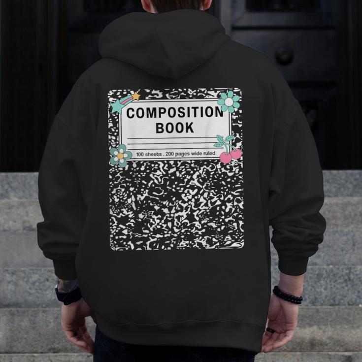 Composition Book Notebook Teachers Matching Group Halloween Men Zip Up Hoodie Back Print, funny design Composition Book Notebook Teachers Matching Group Halloween Men Zip Up Hoodie Back Print, funny design