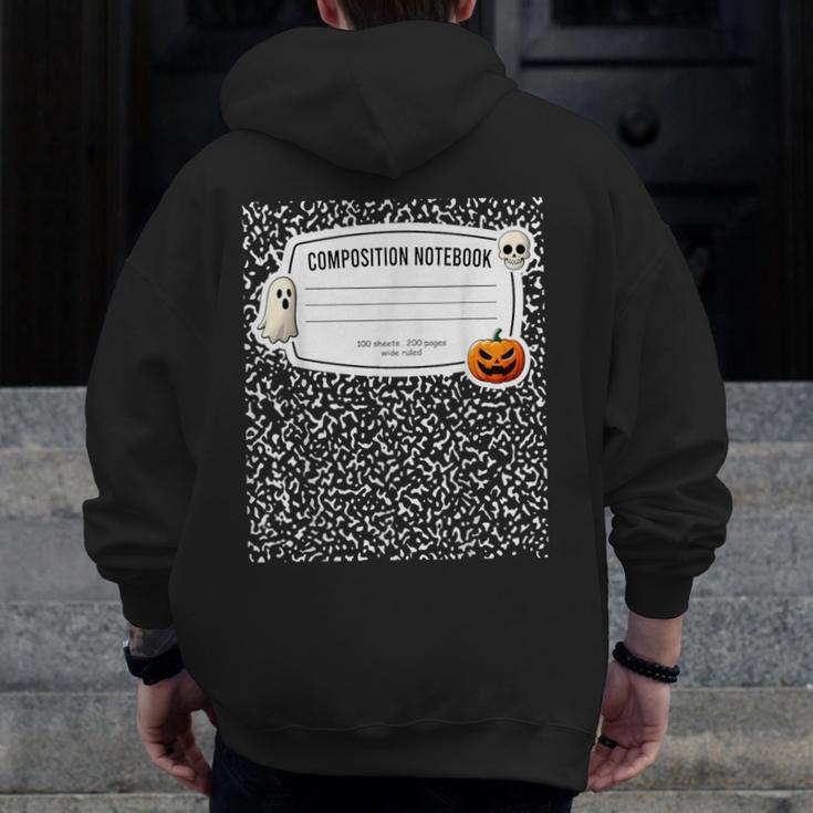 Composition Notebook Costume Adult Halloween For Teachers Men Zip Up Hoodie Back Print, funny design Composition Notebook Costume Adult Halloween For Teachers Men Zip Up Hoodie Back Print, funny design