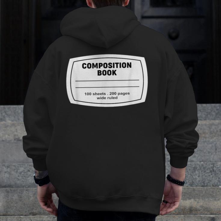 Composition Notebook Halloween Costume Teacher Student Men Zip Up Hoodie Back Print, funny design Composition Notebook Halloween Costume Teacher Student Men Zip Up Hoodie Back Print, funny design