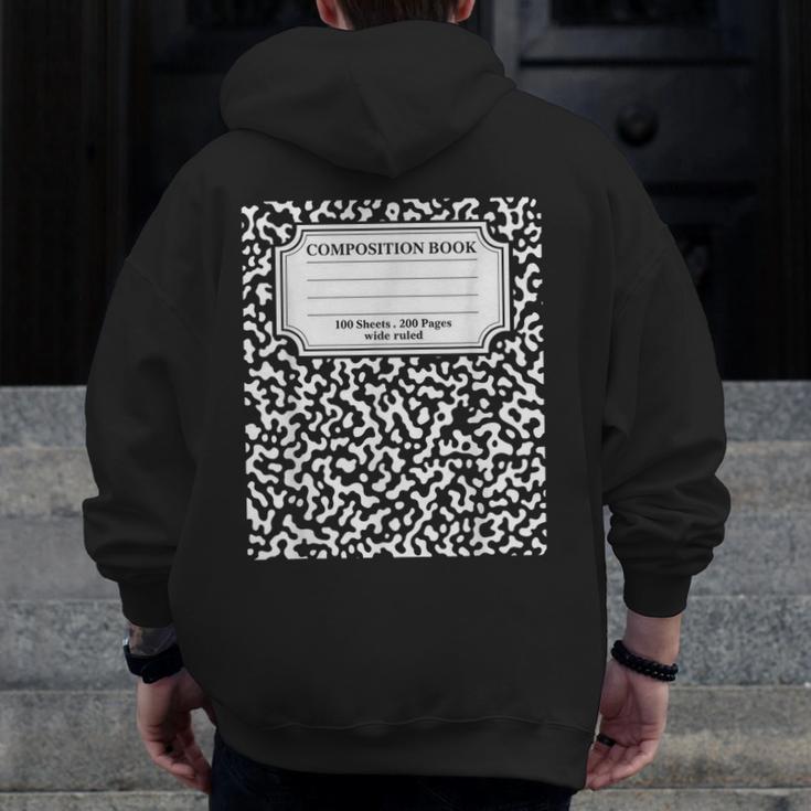 Composition Notebook Matching Group Halloween Teachers Men Zip Up Hoodie Back Print, funny design