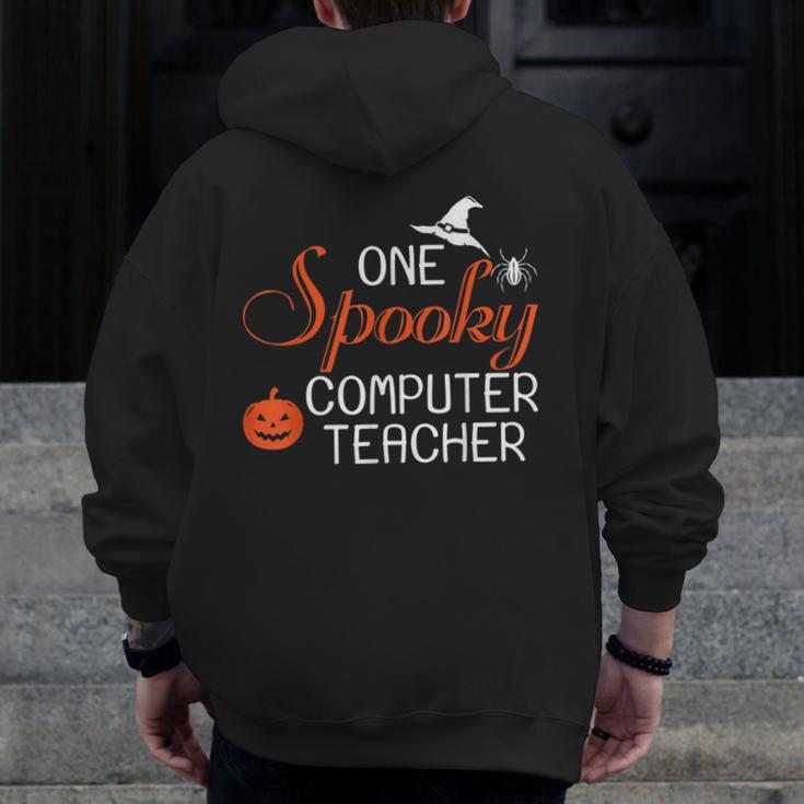 Computer Teacher Halloween Spooky Men Women Kids Men Zip Up Hoodie Back Print, funny design Computer Teacher Halloween Spooky Men Women Kids Men Zip Up Hoodie Back Print, funny design