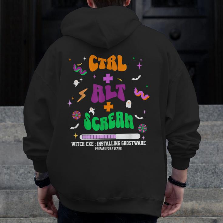 Computer Teacher Spooky Halloween Technology STEM Engineer Men Zip Up Hoodie Back Print, funny design Computer Teacher Spooky Halloween Technology STEM Engineer Men Zip Up Hoodie Back Print, funny design