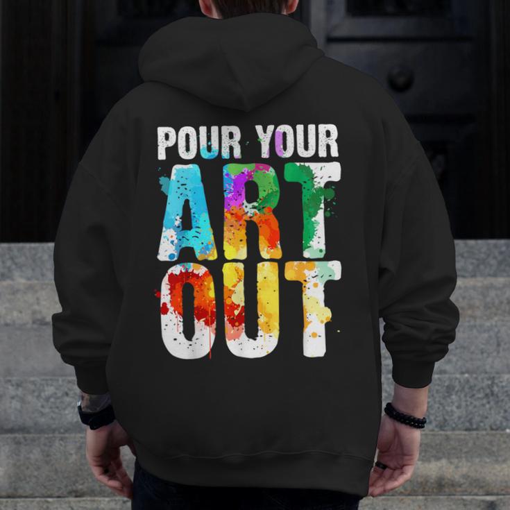 Cool Artist For Men Women Painter Art Teacher Paint Artists Men Zip Up Hoodie Back Print, funny design