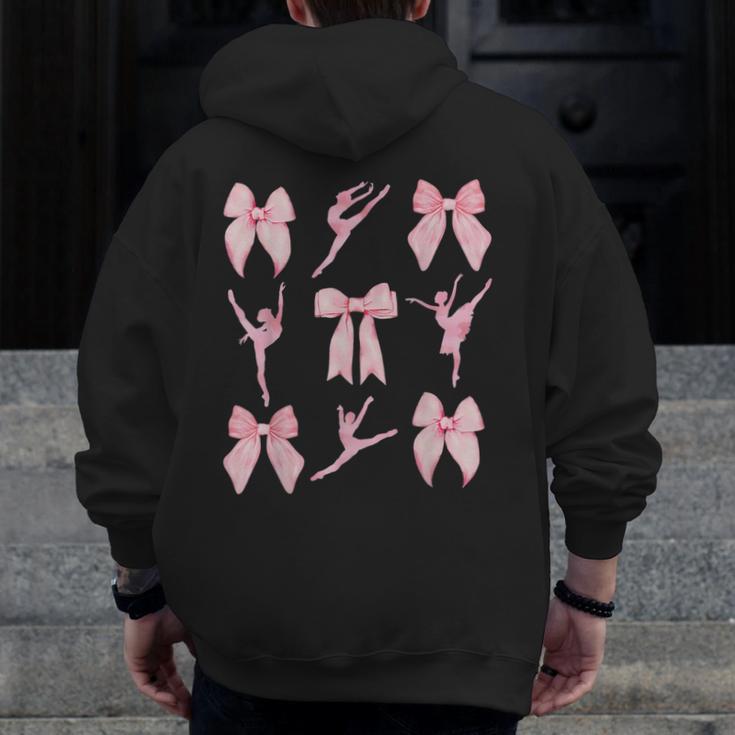 Coquette Bow Ballet Dance Teacher Coquette Women Dancing Men Zip Up Hoodie Back Print, funny design