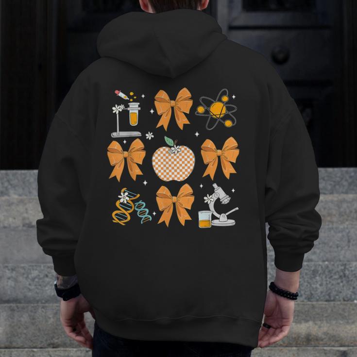 Coquette Bow Fall Science Teacher Stem Teacher Thanksgiving Men Zip Up Hoodie Back Print, Science Teacher Gifts, funny design Coquette Bow Fall Science Teacher Stem Teacher Thanksgiving Men Zip Up Hoodie Back Print, Science Teacher Gifts, funny design