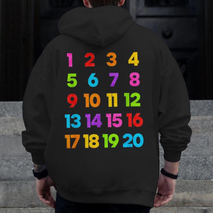 Counting 1-10 Learn To Count Number School Kids Teacher Men Zip Up Hoodie Back Print, funny design Counting 1-10 Learn To Count Number School Kids Teacher Men Zip Up Hoodie Back Print, funny design