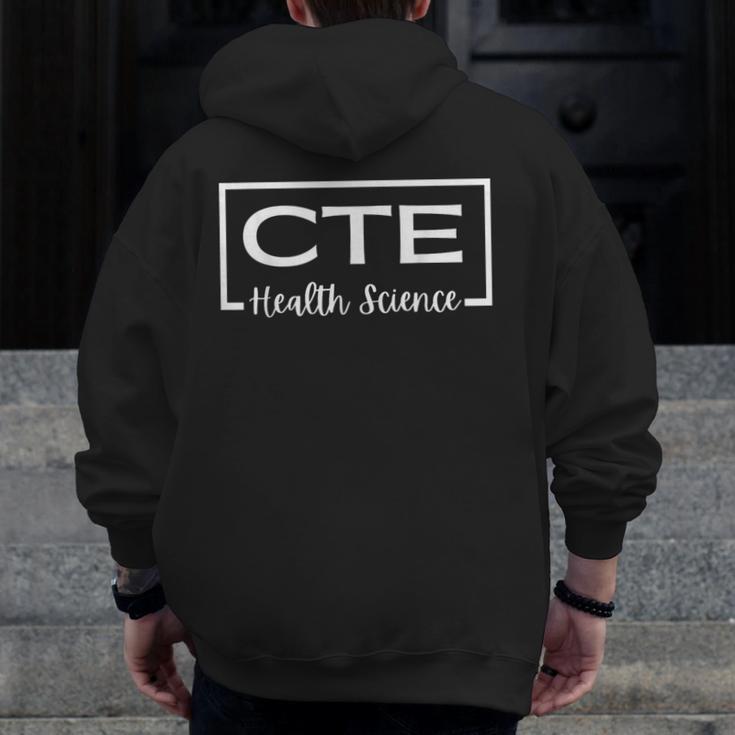 CTE Career And Technical Education -Adults CTE Teacher Health Theme Small Short Sleeve Men Zip Up Hoodie Back Print, funny design
