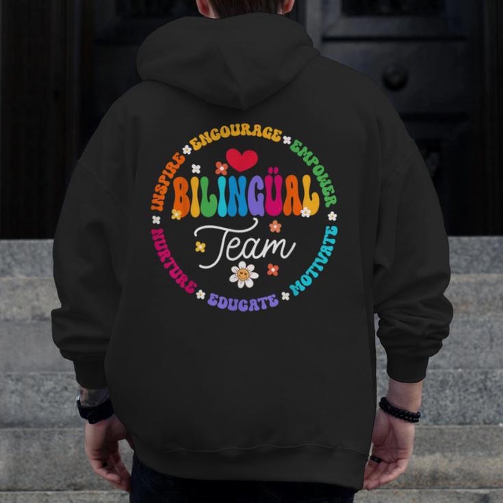 Cultivando Bilingues Dual Language Bilingual Team Teacher Men Zip Up Hoodie Back Print, funny design Cultivando Bilingues Dual Language Bilingual Team Teacher Men Zip Up Hoodie Back Print, funny design