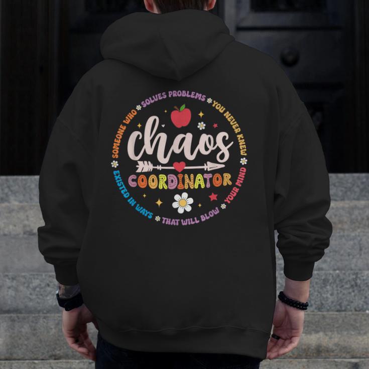 Cute Chaos Coordinator Teacher First Day Of School Men Zip Up Hoodie Back Print, funny design Cute Chaos Coordinator Teacher First Day Of School Men Zip Up Hoodie Back Print, funny design