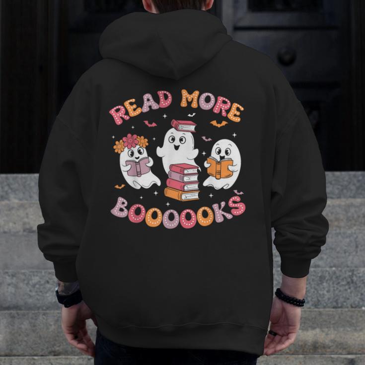 Cute Ghost Book Read More Books Teachers Halloween Men Zip Up Hoodie Back Print, funny design Cute Ghost Book Read More Books Teachers Halloween Men Zip Up Hoodie Back Print, funny design