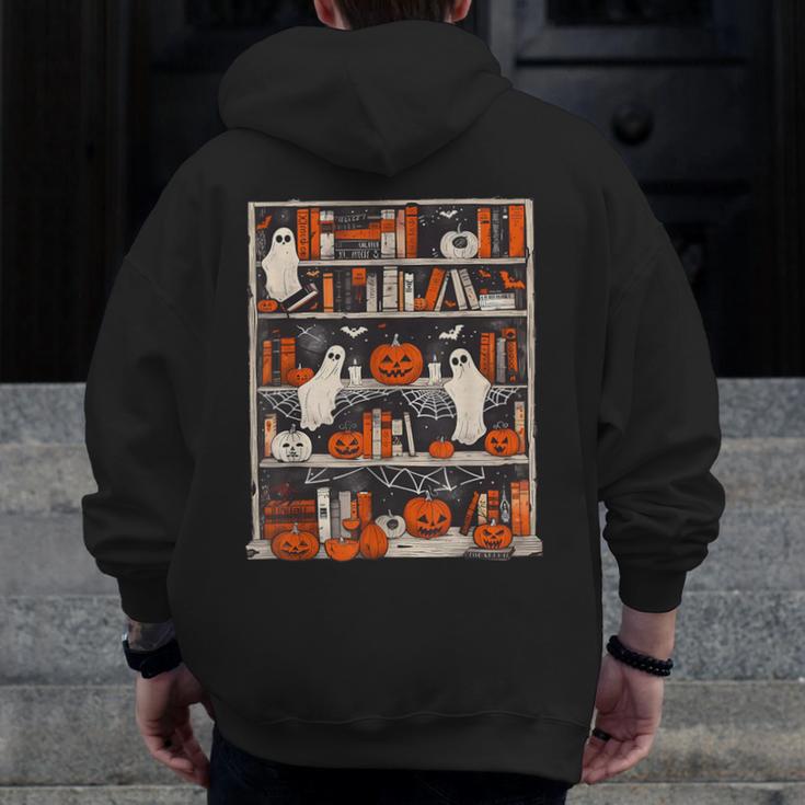 Cute Ghost Book Reading Books Lover Spooky Teacher Halloween Men Zip Up Hoodie Back Print, funny design Cute Ghost Book Reading Books Lover Spooky Teacher Halloween Men Zip Up Hoodie Back Print, funny design