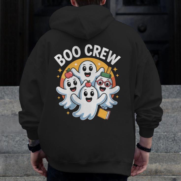 Cute Group Matching Teachers Halloween Men Zip Up Hoodie Back Print, funny design