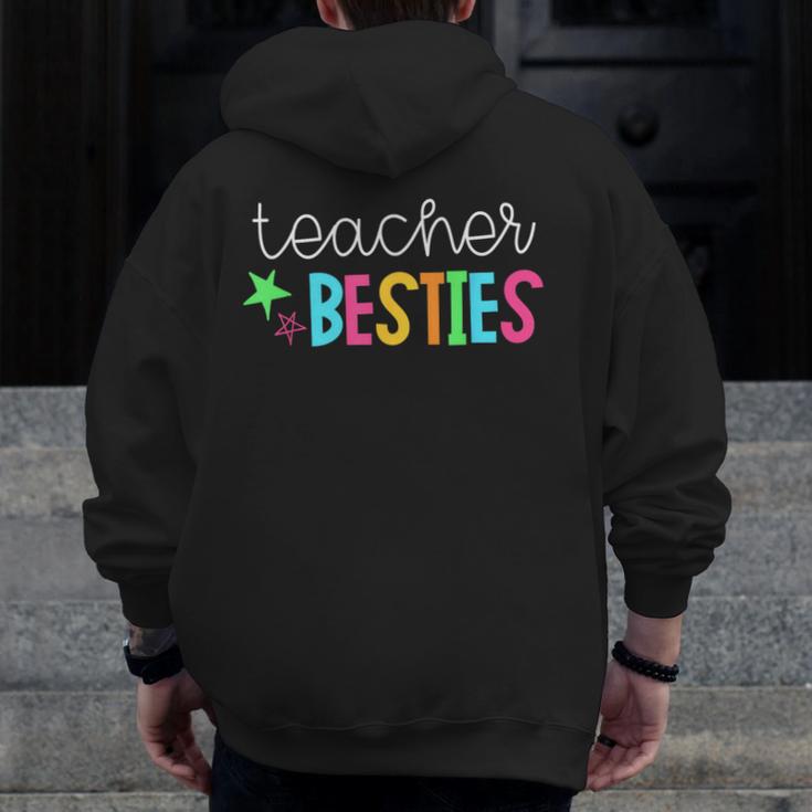 Cute Teacher Shirt Teacher Besties Men Zip Up Hoodie Back Print, funny design Cute Teacher Shirt Teacher Besties Men Zip Up Hoodie Back Print, funny design