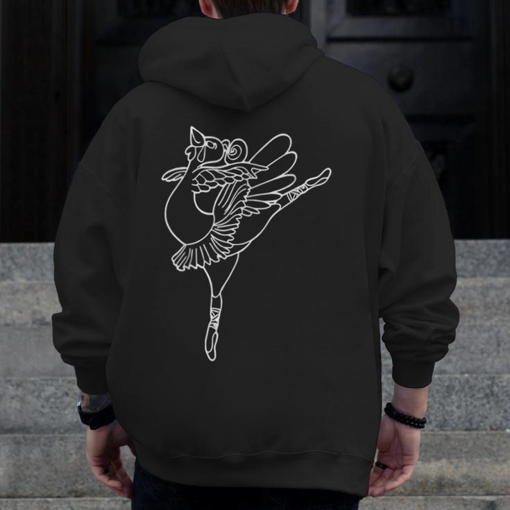 Dancing Turkey Happy Thanksgiving Day Ballet Dance Teacher Men Zip Up Hoodie Back Print, funny design
