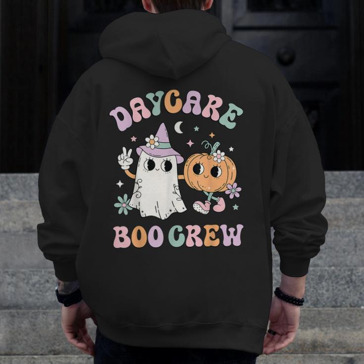 Daycare Boo Crew Groovy Halloween Floral Ghost Kid Teacher Men Zip Up Hoodie Back Print, Groovy Teacher Gifts, funny design Daycare Boo Crew Groovy Halloween Floral Ghost Kid Teacher Men Zip Up Hoodie Back Print, Groovy Teacher Gifts, funny design