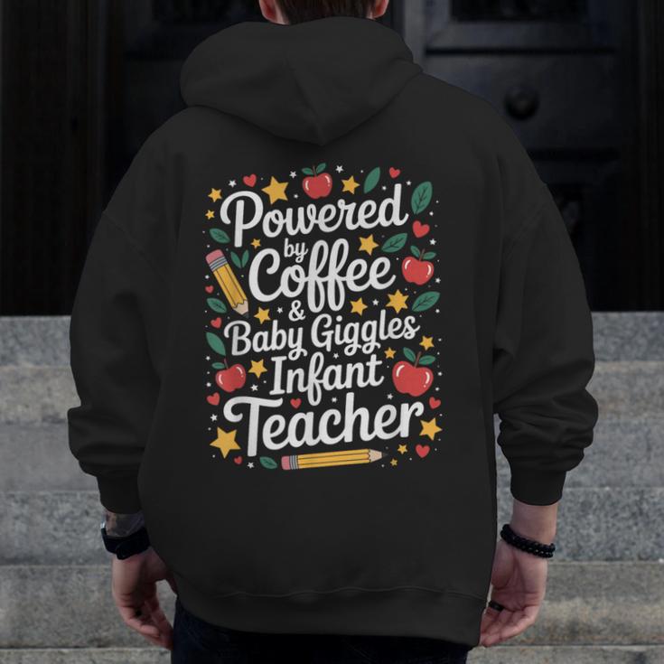 Daycare Provider Infant Teacher Quotes Toddler Teaching Men Zip Up Hoodie Back Print, funny design