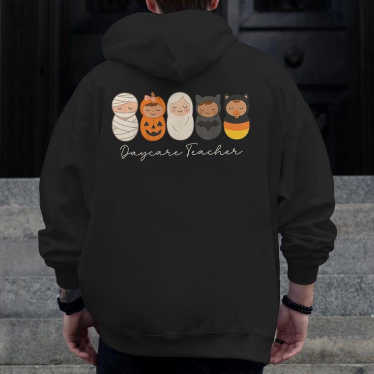 Daycare Teacher Halloween Infant Squad Spooky Childcare Fall Men Zip Up Hoodie Back Print, funny design Daycare Teacher Halloween Infant Squad Spooky Childcare Fall Men Zip Up Hoodie Back Print, funny design