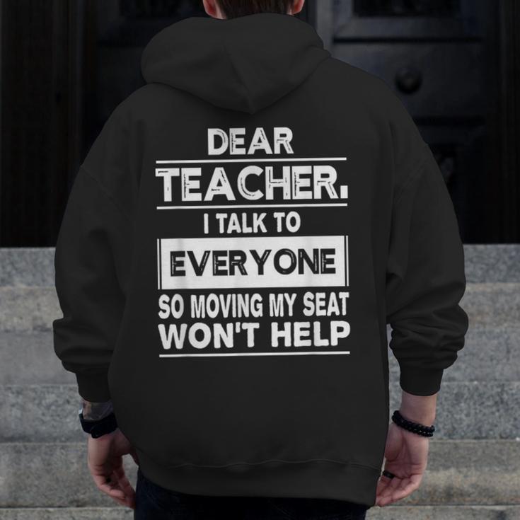 Dear Teacher i Talk To Everyone Funny Back To School Men Zip Up Hoodie Back Print, funny design Dear Teacher i Talk To Everyone Funny Back To School Men Zip Up Hoodie Back Print, funny design