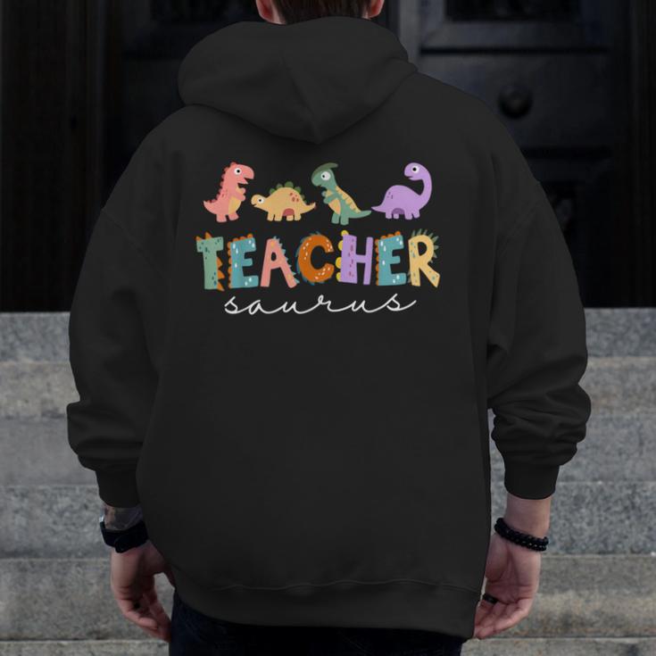 Dinosaur Teacher Teachersaurus Rex Dino Men Zip Up Hoodie Back Print, funny design Dinosaur Teacher Teachersaurus Rex Dino Men Zip Up Hoodie Back Print, funny design