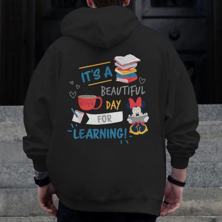 Disney Minnie Mouse Beautiful Day For Learning Teacher's Day Men Zip Up Hoodie Back Print, funny design Disney Minnie Mouse Beautiful Day For Learning Teacher's Day Men Zip Up Hoodie Back Print, funny design