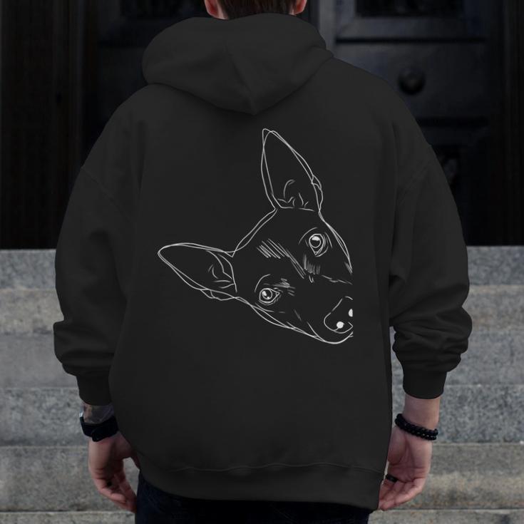 Dog American Hairless Terrier Men Zip Up Hoodie Back Print, funny design