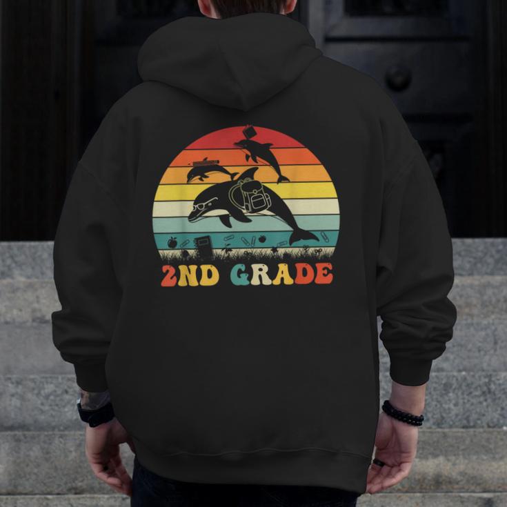 Dolphin Second Grade Back To School Teacher Student Men Zip Up Hoodie Back Print, funny design Dolphin Second Grade Back To School Teacher Student Men Zip Up Hoodie Back Print, funny design