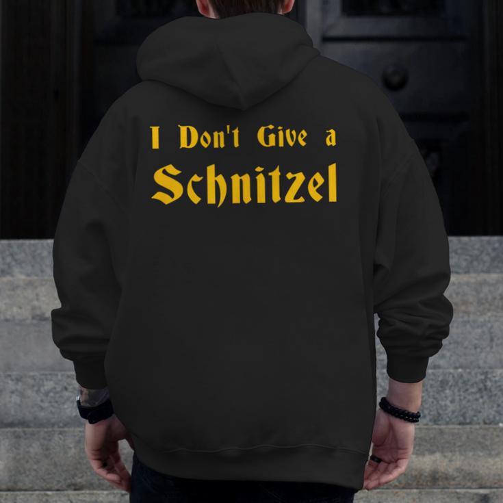 I Don't Give a Schnitzel T-Shirt Men Zip Up Hoodie Back Print, funny design