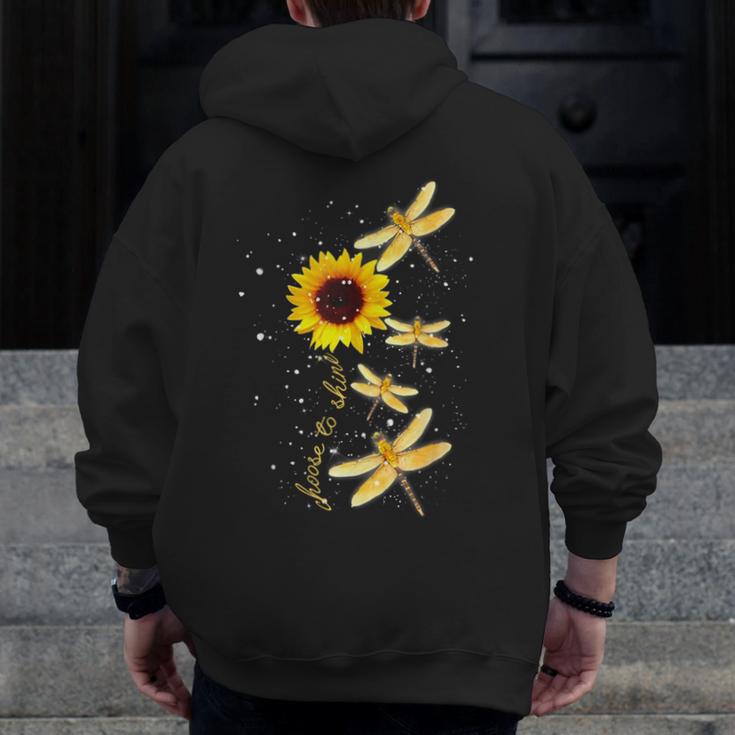 Dragonfly Sunflower Teacher Growth Mindset Choose To Shine Men Zip Up Hoodie Back Print, funny design Dragonfly Sunflower Teacher Growth Mindset Choose To Shine Men Zip Up Hoodie Back Print, funny design