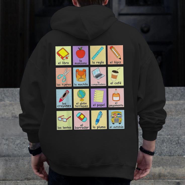 Dual Language Crew Bilingual Spanish Teacher Back To School For Men Women Men Zip Up Hoodie Back Print, funny design Dual Language Crew Bilingual Spanish Teacher Back To School For Men Women Men Zip Up Hoodie Back Print, funny design
