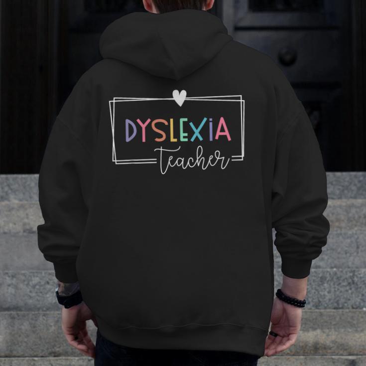 Dyslexia Awareness Therapist Reading Specialist Teacher Men Zip Up Hoodie Back Print, funny design Dyslexia Awareness Therapist Reading Specialist Teacher Men Zip Up Hoodie Back Print, funny design