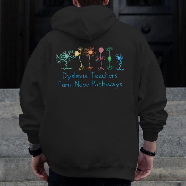 Dyslexia Teachers Form New Pathways Awareness Men Zip Up Hoodie Back Print, funny design Dyslexia Teachers Form New Pathways Awareness Men Zip Up Hoodie Back Print, funny design