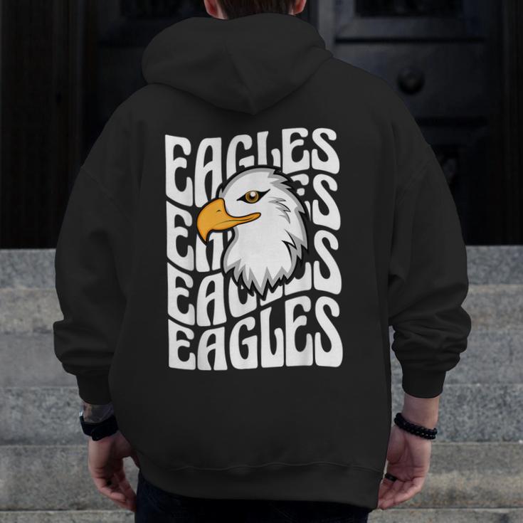 Eagles School Sports Fan Team Spirit Teacher Parent Student Men Zip Up Hoodie Back Print, funny design Eagles School Sports Fan Team Spirit Teacher Parent Student Men Zip Up Hoodie Back Print, funny design