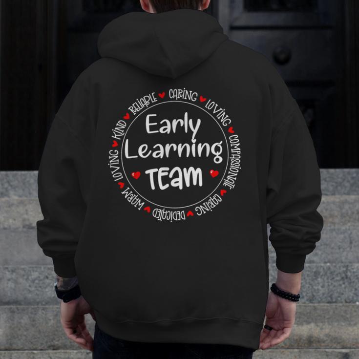 Early Learning TEAM Preschool Teacher Early Learners Crew Men Zip Up Hoodie Back Print, funny design Early Learning TEAM Preschool Teacher Early Learners Crew Men Zip Up Hoodie Back Print, funny design