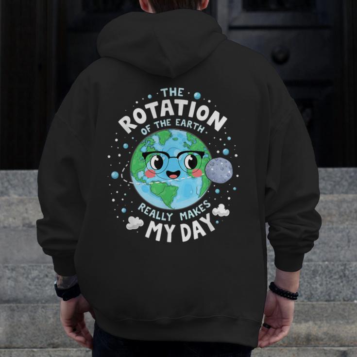 Earth Day Rotation Of The Earth Makes My Day Science Teacher Men Zip Up Hoodie Back Print, Science Teacher Gifts, funny design Earth Day Rotation Of The Earth Makes My Day Science Teacher Men Zip Up Hoodie Back Print, Science Teacher Gifts, funny design