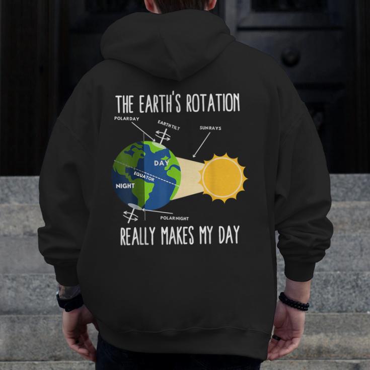 Earth Rotation Earth Day Science Teacher Kids Women Men Zip Up Hoodie Back Print, Science Teacher Gifts, funny design Earth Rotation Earth Day Science Teacher Kids Women Men Zip Up Hoodie Back Print, Science Teacher Gifts, funny design