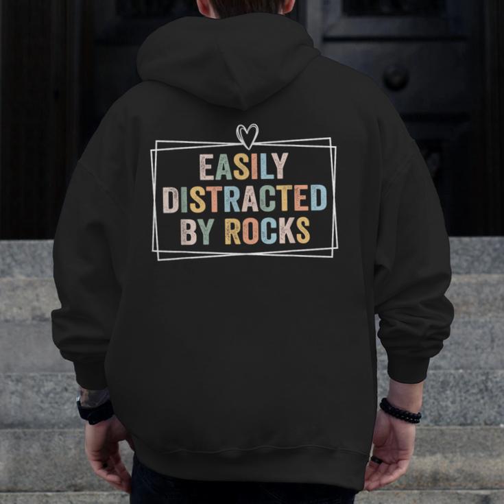 Easily Distracted By Rocks Geology Teacher Men Zip Up Hoodie Back Print, funny design Easily Distracted By Rocks Geology Teacher Men Zip Up Hoodie Back Print, funny design