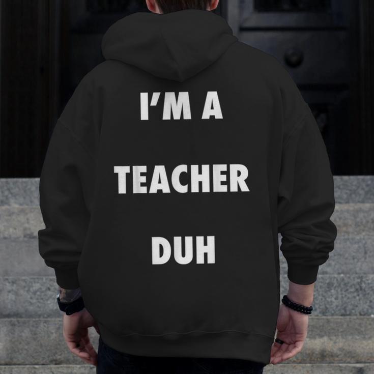 Easy Halloween Teacher Costume Shirt For Men Women Kids Men Zip Up Hoodie Back Print, funny design