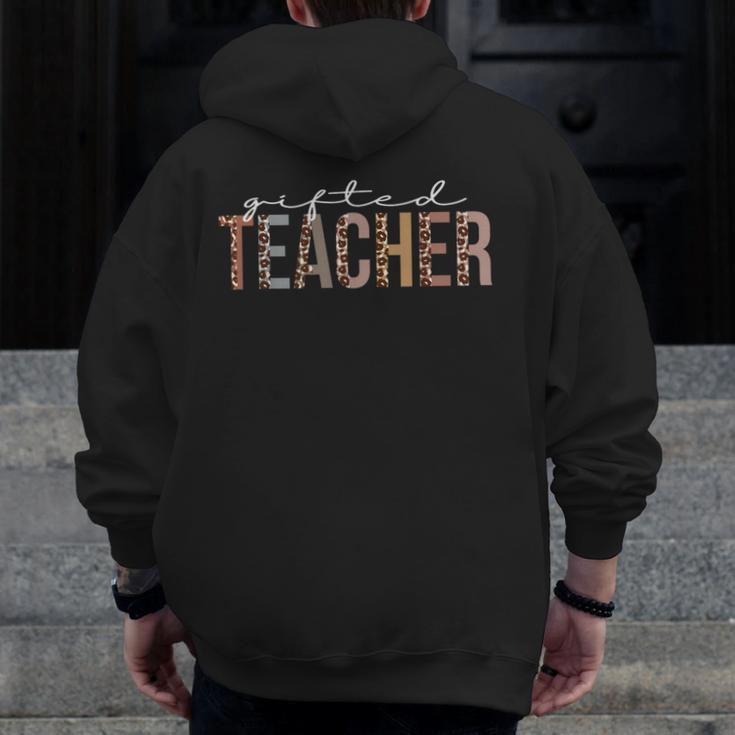 Ed Teacher Leopard Appreciation For Women For Work Men Zip Up Hoodie Back Print, funny design