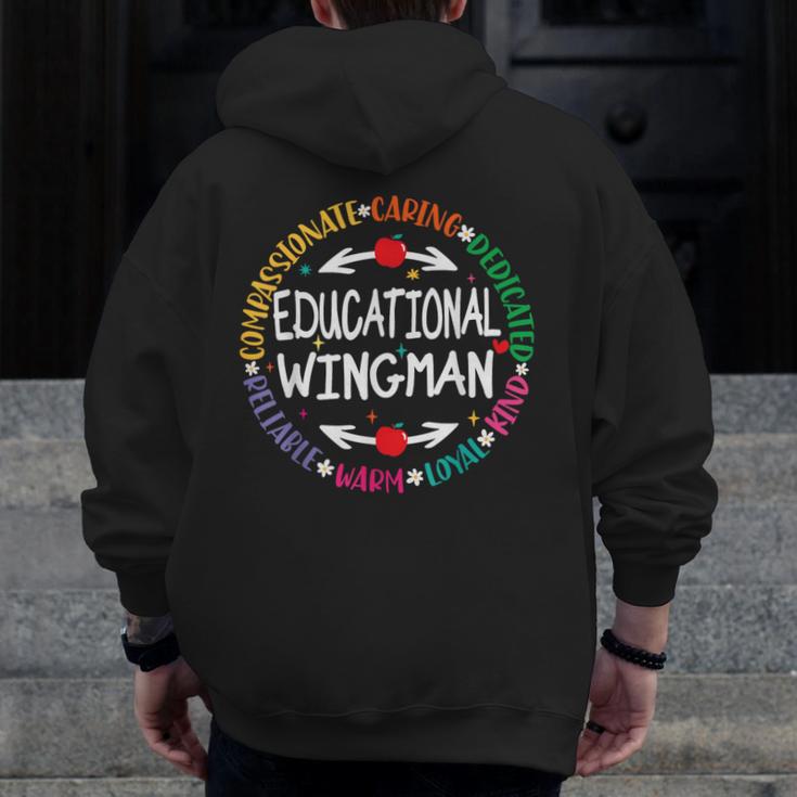 Educational Wingman Assistant Teaching a School Teacher Aide Men Zip Up Hoodie Back Print, funny design Educational Wingman Assistant Teaching a School Teacher Aide Men Zip Up Hoodie Back Print, funny design