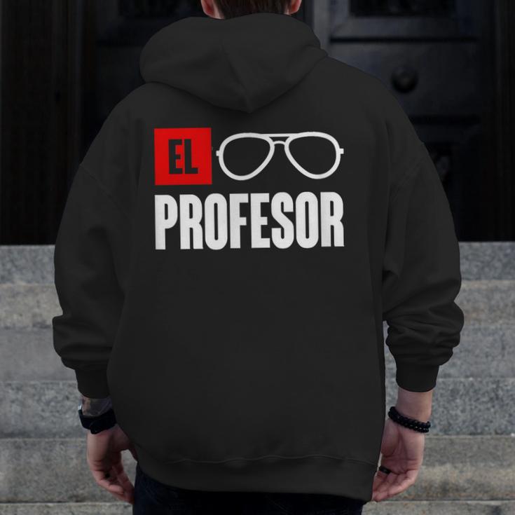El Professor Money Costume Profesor Glasses Men Teacher Gift Men Zip Up Hoodie Back Print, funny design El Professor Money Costume Profesor Glasses Men Teacher Gift Men Zip Up Hoodie Back Print, funny design