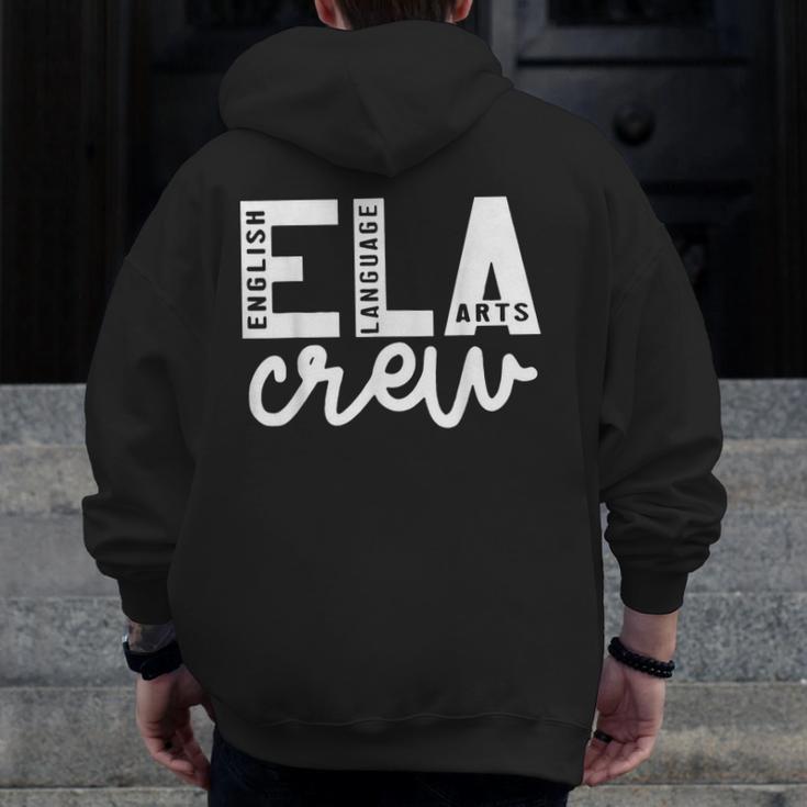 English Language Art Teacher Crew ELA Squad English Teacher Men Zip Up Hoodie Back Print, English Teacher Gifts, funny design