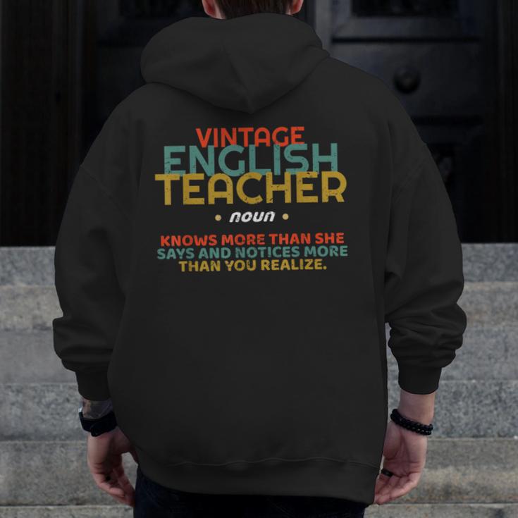 ENGLISH TEACHER Definition Vintage Tee T-Shirt Men Zip Up Hoodie Back Print, English Teacher Gifts, funny design ENGLISH TEACHER Definition Vintage Tee T-Shirt Men Zip Up Hoodie Back Print, English Teacher Gifts, funny design
