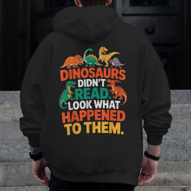 English Teacher Dinosaurs Didn’t Read What Happened To Them Men Zip Up Hoodie Back Print, English Teacher Gifts, funny design English Teacher Dinosaurs Didn’t Read What Happened To Them Men Zip Up Hoodie Back Print, English Teacher Gifts, funny design