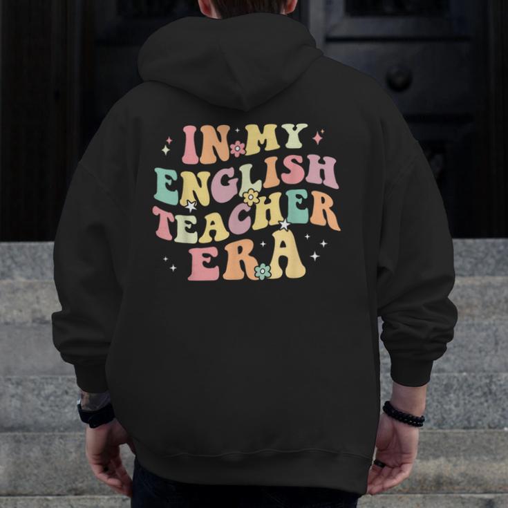 In My English Teacher Era Retro Back To School Literature Men Women Men Zip Up Hoodie Back Print, English Teacher Gifts, funny design