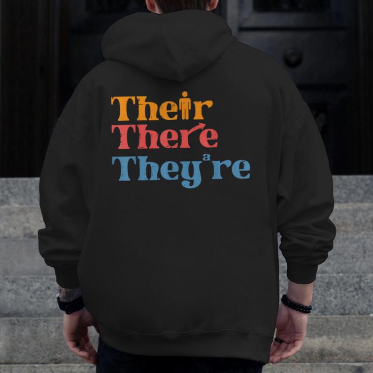 English Teacher Their There Theyre Grammar Men Women Men Zip Up Hoodie Back Print, English Teacher Gifts, funny design English Teacher Their There Theyre Grammar Men Women Men Zip Up Hoodie Back Print, English Teacher Gifts, funny design