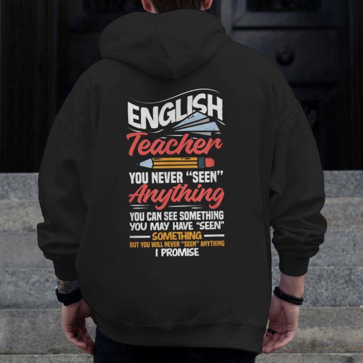 English Teacher Men Zip Up Hoodie Back Print, English Teacher Gifts, funny design English Teacher Men Zip Up Hoodie Back Print, English Teacher Gifts, funny design